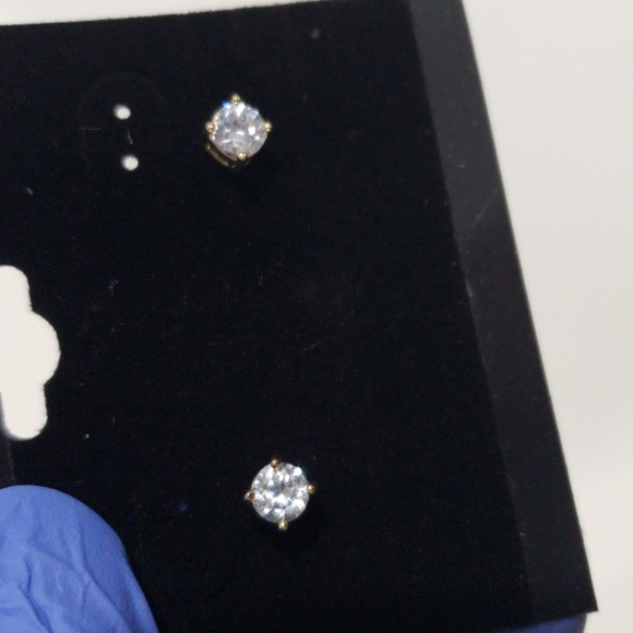 Eisenberg Ice Gold tone Sparkling Crystal Stud Earrings, Women's Fashion Jewelry - Picture 8 of 8